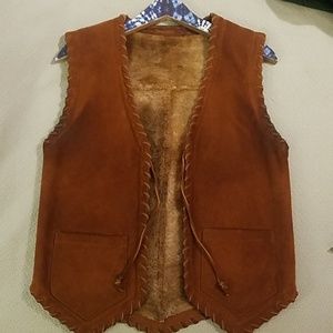 1960's Vintage Neiman Marcus Suede and Fur Vest
